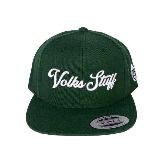 Volks Stuff Green Script SnapBack Hat