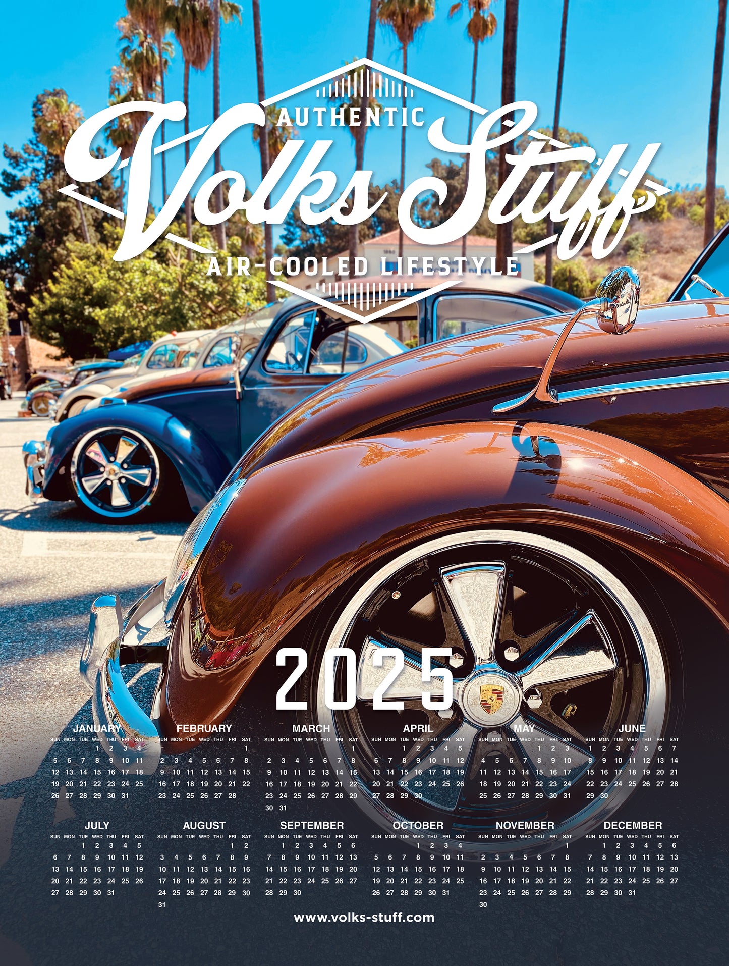 2025 Calendar Poster, Classic Air-cooled VW